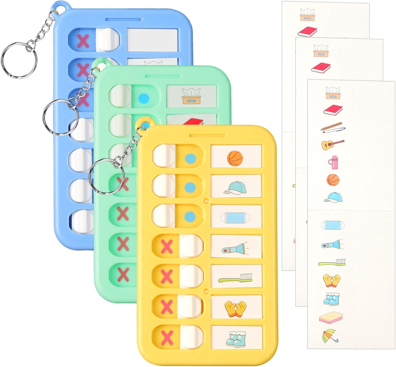 ADHD Routine Tracker Keyring 6 Pack Chore Planning Key Chains ...