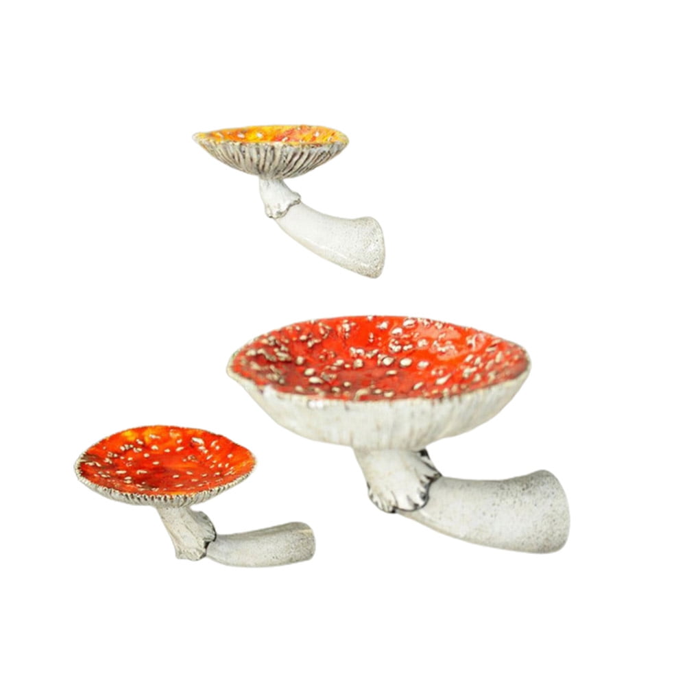 3Pcs Resin Mushroom Wall Shelf Whimsical Floating Craft Rack Mushroom