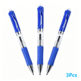 thumbnail image 1 of 3Pcs Retractable Gel Pens, 0.5mm Fine Point Click Gel Ink Pens with Soft Rubber Grip, Transparent Body Pocket Clip Ballpoint Pen for Schǒ-ǒl Office Note‑Taking, Blue Ink, 1 of 7