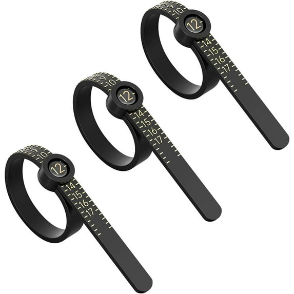 3Pcs Ring Sizer, Sizer Measuring Tool, Reusable Finger Size Tape with Magnified Glass, Clear and Accurate Jewelry Sizing Tool 1-17 USA Rings