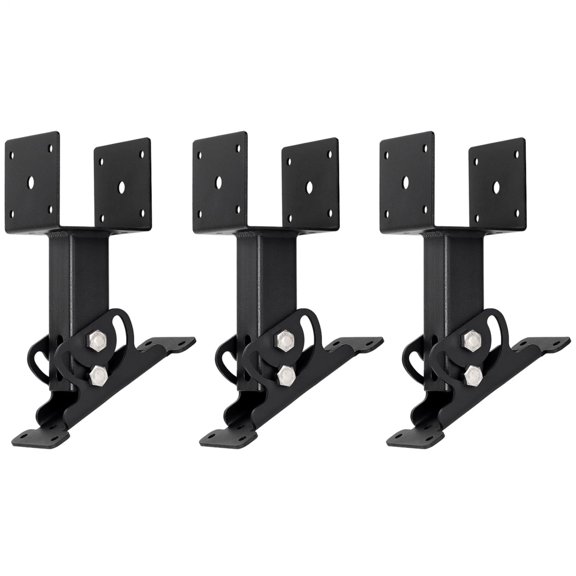 3Pcs Roof Riser Brackets Kit Pergola Roof Riser Beam Bracket, Heavy Duty Roof Mount Brackets 3-1/2" Saddle Black for Wood Post Gazebo Pergola