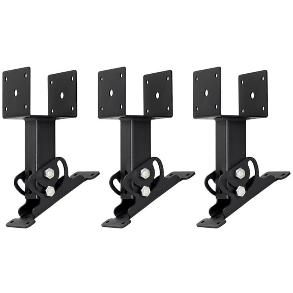 3Pcs Roof Riser Brackets Kit Pergola Roof Riser Beam Bracket, Heavy Duty Roof Mount Brackets Saddle Black for Wood Post Gazebo Pergola