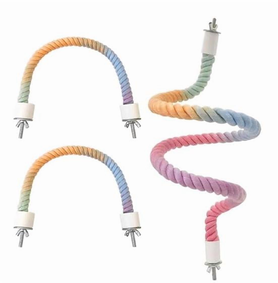 Image showcasing 3Pcs Rope Perches for Bird Cages, Rope Perch for Parrots, Cockatiels ...