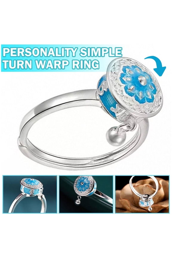 3Pcs Rotating Rings for Women Anxiety Ring Adjustable Opening Prayer Wheel Good Luck Spinning Ring Creative Vintage Ladies Relieving Stress Ring