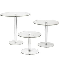 3Pcs Round Acrylic Cake Stand For Dessert Table Cupcake Stand Candy Pizza Display Riser ,3pcs Crystal,lear Acrylic Display Set, Fast,ssemble Tierless for Cakes, Cupcakes, Cookies & Party Treats