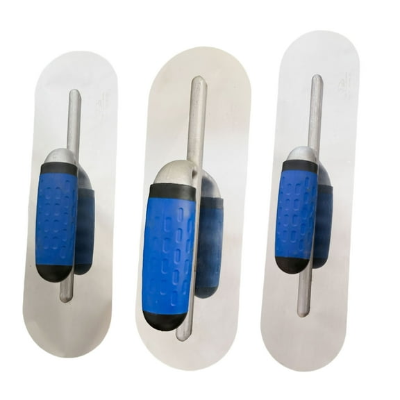 3Pcs Round End Concrete Plastering Pool Trowel Set with Comfortable Grip Handles