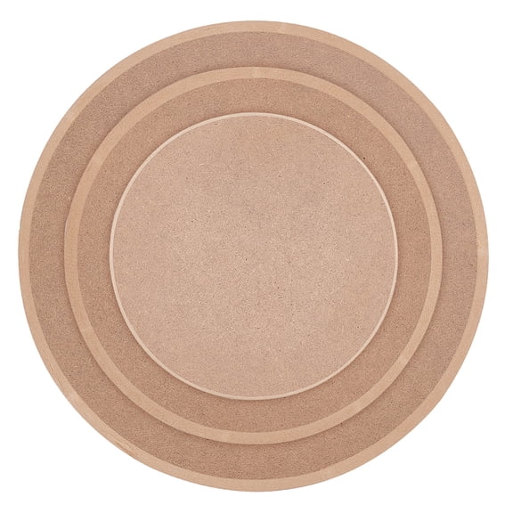 3Pcs Round Pottery Tools Ceramic Plate Forming Mold Wooden Density Plate Printing Blank Stripping Mud Plate for Ceramic Project Work Tan for DIY