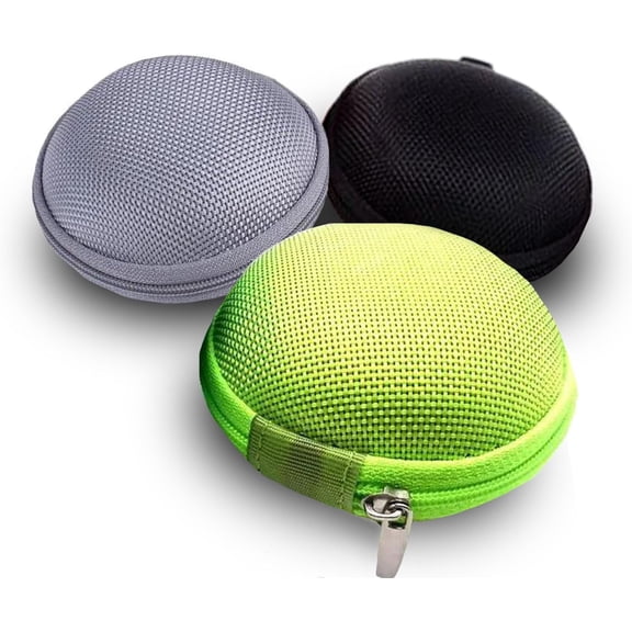 3Pcs Round/Square case for Earphones - Small Portable Storage Pouch Small Portable Storage Pouch Bag Bag Sturdy Shockproof Exterior for Earbuds Charger USB Flash Drive Earpiece