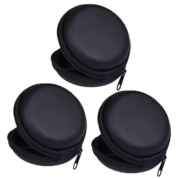 3Pcs Round/Square case for Earphones - Small Portable Storage Pouch Small Portable Storage Pouch Bag Bag Sturdy Shockproof Exterior for Earbuds Charger USB Flash Drive Earpiece