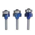 3Pcs Roundover Edging Router Bit 1/4in Shank 4 Tooth Round Routers Bits
