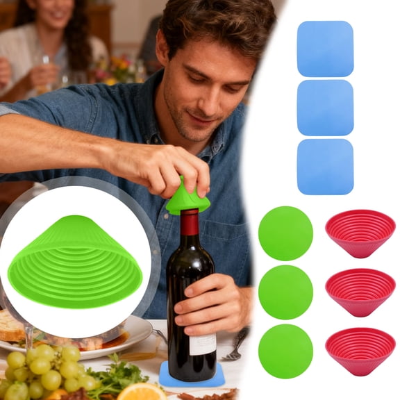 3Pcs Rubber Jar Opener Gripper Pads Multi Function Jar Opening Mat Non Slip Trivet Placemats For Kitchen Bar Counter(Multicolor-12.8Cm)