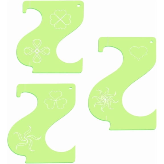 3Pcs S Shape Quilting Templates Set Green Yellow Tailor Sewing Ruler Reusable Acrylic Quilting Template with Film for DIY Hand Patchwork Cutting Craft Yellow for diy making