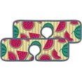 thumbnail image 1 of 3Pcs SKYSONIC Faucet Absorbent MatWatermelons On Stripes Washable Counter Drying Pads Behind Faucet, 1 of 7
