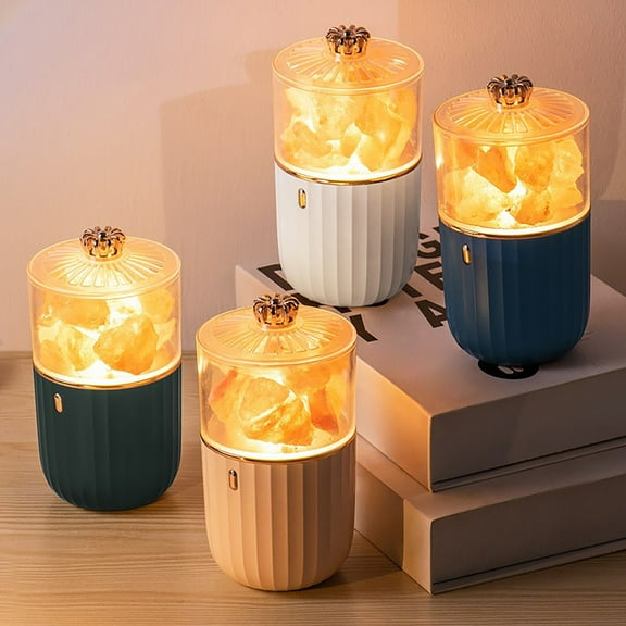 3Pcs Salt Lamp Diffuser, Kadlawus Salt Lamp Diffuser, Portable Mini Glow Light With Aroma Therapy, USB Powered For Car, Camping, And Bedroom, Natural Crystal Stone, 7 Color LED With Dimming
