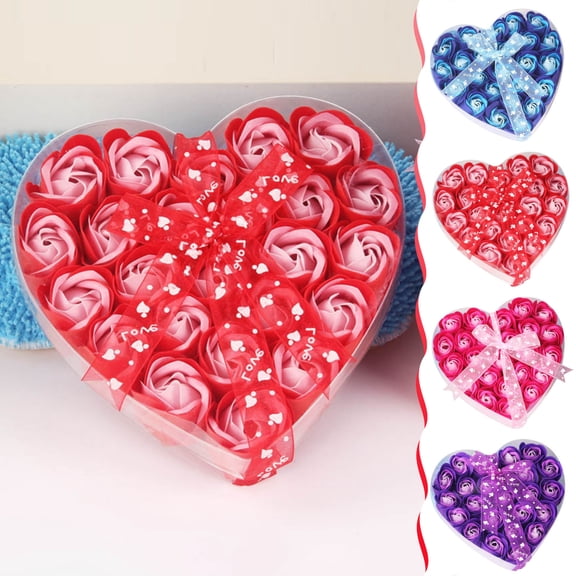 3Pcs Scented Rose Soap under $5! Yrmaups 24 Pcs Scented Rose Soap Flowers, Heart Shaped Soap Favors in Gift Box, Wedding Birthday Party Decoration, Romantic Gift for Guest and Loved One