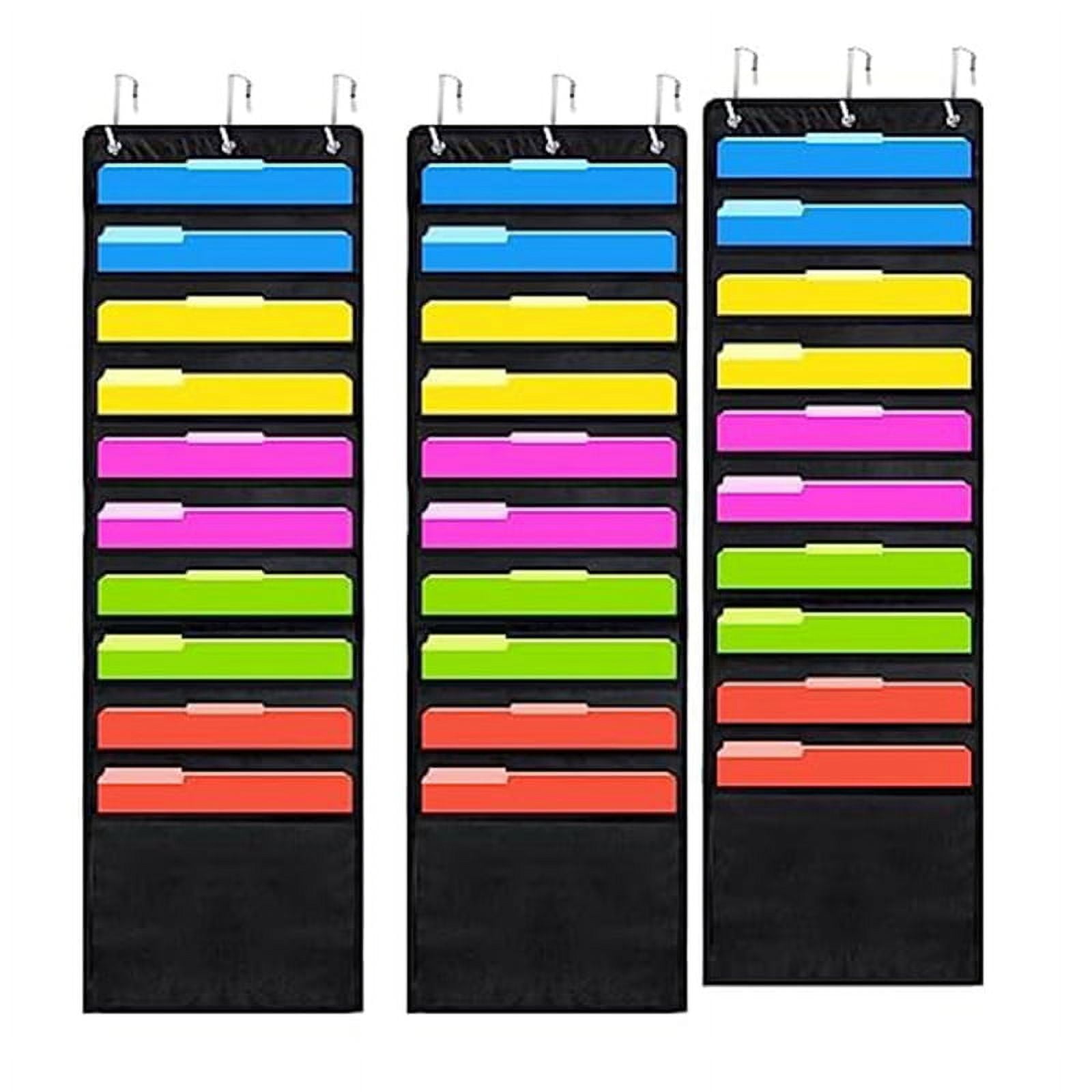 3Pcs Scrapbook Paper Storage, 12 x 12 Inch Hanging Paper Storage Bags with Door Hooks for