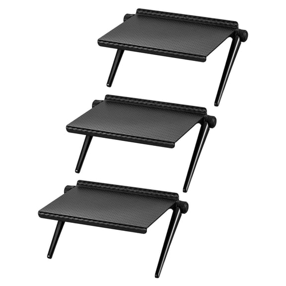 ABS TV Top Storage Shelf for Home Use Black No Tools Required Organizes Space 3 Pieces