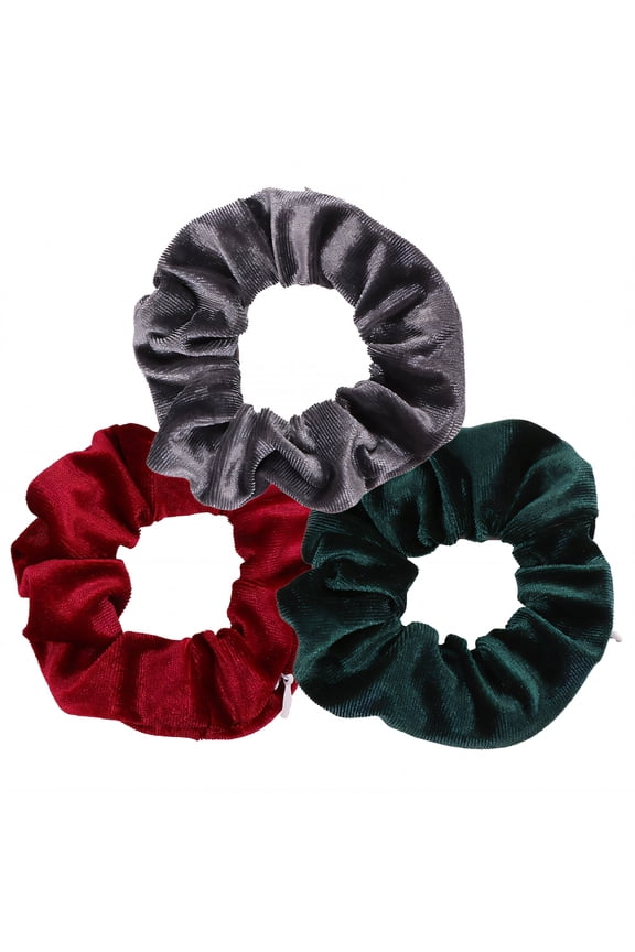 3Pcs Scrunchies for Women Hidden Zipper for Storage Accessories for Women Tailored for Buns Hair Stuff style4