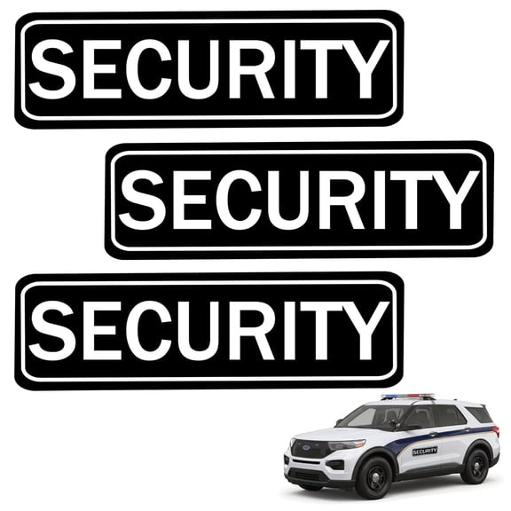 3Pcs Security Sign Magnet, Security Officers Magnetic Signs Black For Car, Trucks, SUVs, Reflective Security Car Magnet for Vehicles Magnetic Truck Waterproof Officers Decals for Patrol