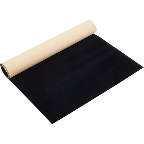 3Pcs Self Adhesive Velvet Fabric, Soft Velvet Drawer Liner, (14.6" x 39.4", Black) DIY Velvet Fabric for Jewelry Drawer Craft Festival Art Decor and Craft Making, 1mm Thick