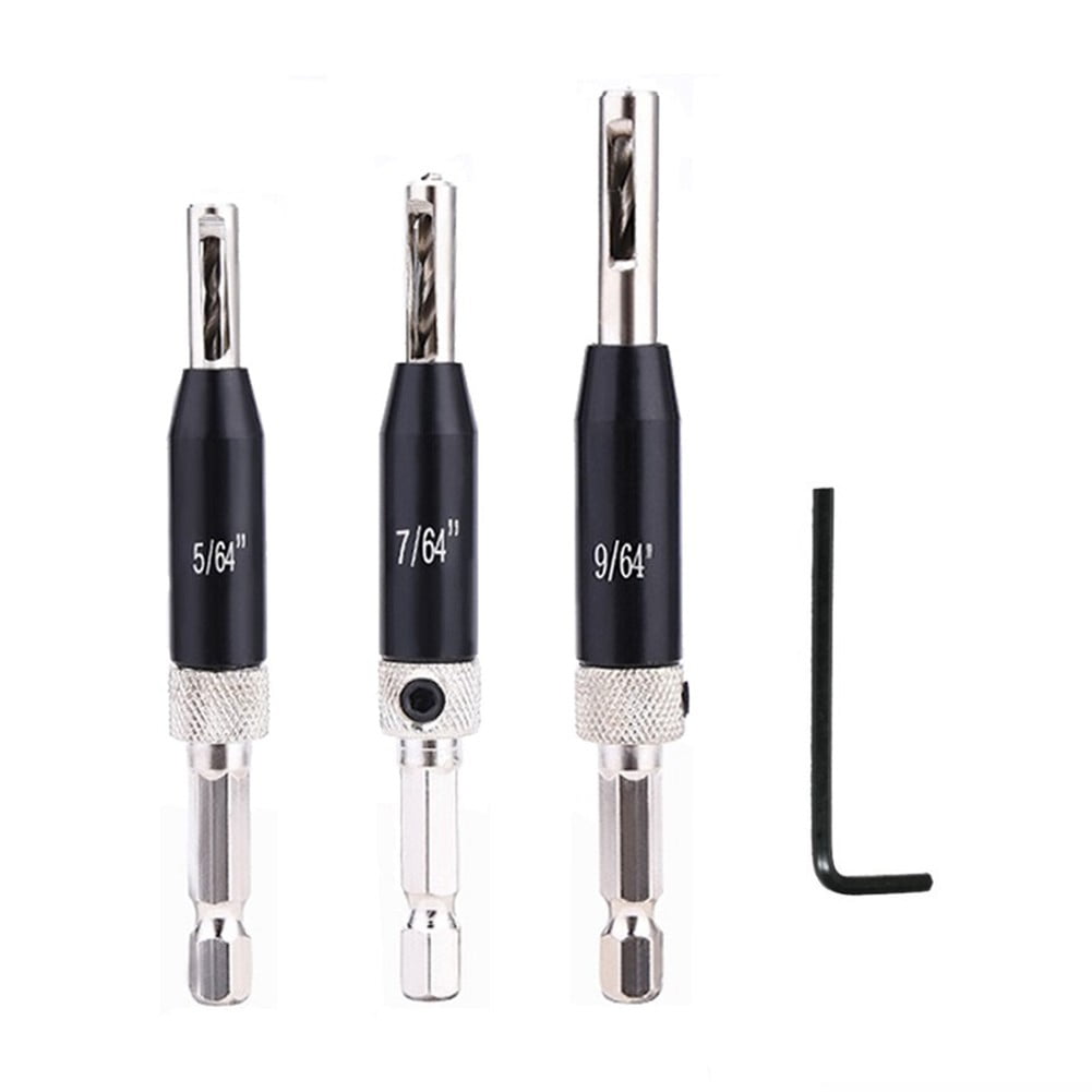 3Pcs Self Centering Hinge Drill Bits Set Door For Pilot Holes