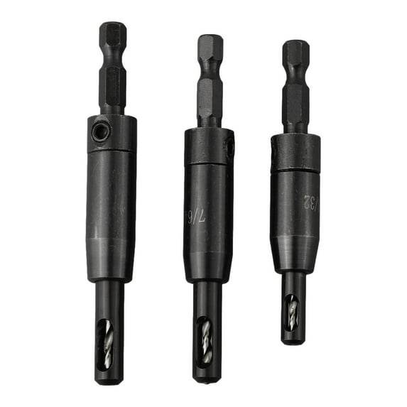 3Pcs Self Centering Hinge Tapper Core Drill Bit Set for Woodworking Adjustable
