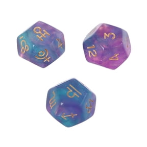 3Pcs/Set 12-Sided Astrology Signs For Divination Entertainment Board Game