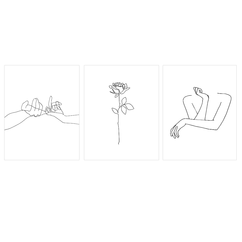 3Pcs/Set 30x40cm Modern Simple Hanging Abstract Line Painting Canvas