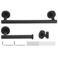 thumbnail image 1 of 3Pcs/Set Black Stainless Steel Towel Storage Rack, Wall Mounted Paper Holder Clothes Hook, Bathroom Hardware Kit, Durable Rust-Resistant, Suitable for Toilet, Kitchen, Bedroom, 1 of 9