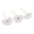 thumbnail image 1 of 3Pcs/Set Bridal Flower Hairpin Hair Ornament Headwear Jewelry , White, 8x4cm, 1 of 8