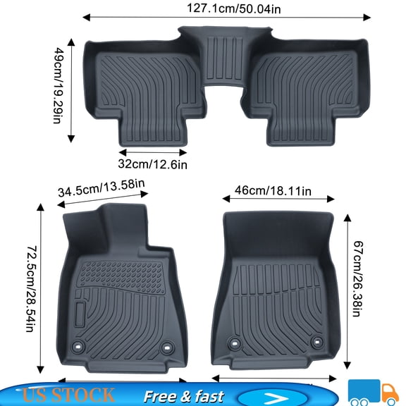 3Pcs/Set Car Floor Mats for Lexus IS200t/IS250/IS300/IS350 RWD 2015-2024 All-Weather Automotive Floor Mats Waterproof Heavy Duty Car Mats Flexible Floor Liners