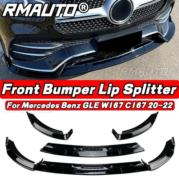 3Pcs/Set Car Front Bumper Lip Splitter Spoiler Diffuser For Mercedes Benz W167 C167 GLE350 GLE450 AMG 2020-2022 Exterior Part