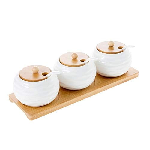 3Pcs/Set Ceramic Spice Jar Can Seasoning Box Salt Pepper Container Spice Organizer Condiment Boxes Kitchen Pottery Cruet Spice box/spice rack