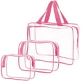 3Pcs Set Crystal Clear Toiletry Bag Makeup Bag Quart Size Cosmetic Bag