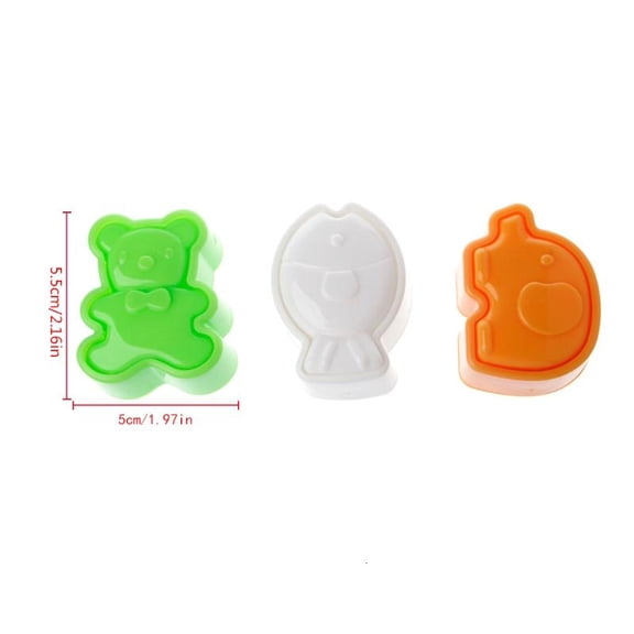 3Pcs/Set Cute Sushi Rice Balls Mold Bear Elephant Fish Baking DIY Cooking Tools