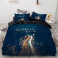 3Pcs/Set Fashion Bedding Sets City Night Duvet Cover Pillowcase Luxury