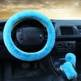 thumbnail image 1 of 3Pcs/Set Fur Fluffy Thick Auto Car Steering Wheel Plush Cover Soft Wool Winter-Soft And-Cozy Decorative Kits, 1 of 4