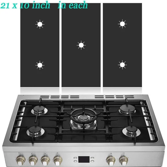 3Pcs Set Gas Range Stove Top Burner Cover Protector Non-Stick Liner For Kitchen