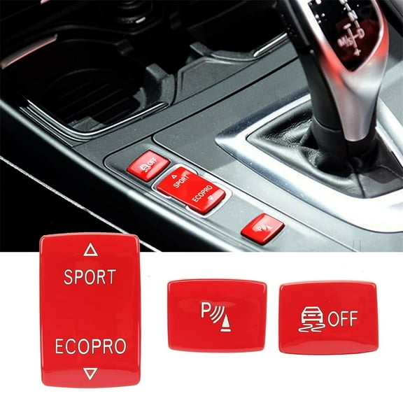 3Pcs/Set Gear Shift Button Cover Trim Red For BMW 1 2 3 4 Series F20 F22 F30 F32