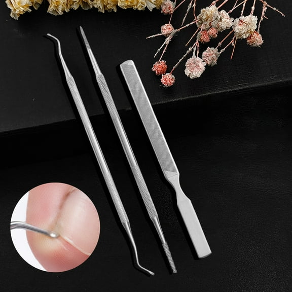 3Pcs/Set Nail Lifter File Professional Nail Cleaning Double Ended Ingrown Toe Correction Lifter File Pedicure Tool Manicure Care