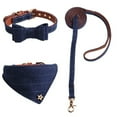 thumbnail image 1 of 3Pcs/Set Pet Collar Set - Plaid Print Vintage Style Bowknot Tie Dog Collar Leash Set for Outdoor Activities, 1 of 8