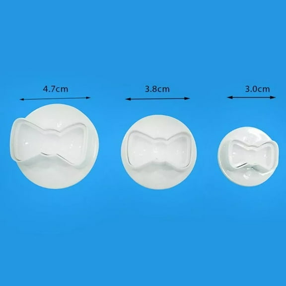 3Pcs/Set Plastic 3D Mini Bowknot Diy Fondant Plunger Cutter YIWEI