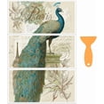 thumbnail image 1 of 3Pcs/Set Retro Peacock Rub on Transfers for Furniture and Crafts 12x6 Inch Peacock Furniture Decals Decor Leaf Transfer Stickers with 1pc Scraper for Scrapbook Window DIY Home Decor, 1 of 7