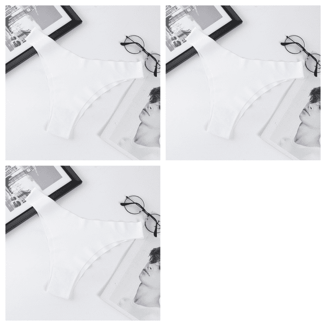 3Pcs/Set Seamless Panties Women Soft Silky Low Rise VShaped Briefs