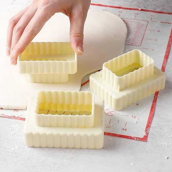 3Pcs/Set Square Biscuit Mold Fondant Pastry Cutter Tool Baking Cookies MoWA
