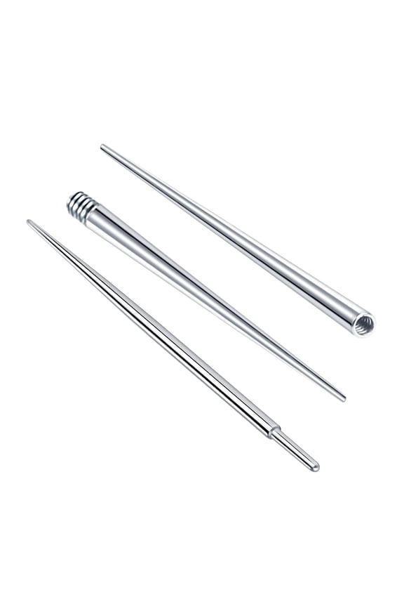 3Pcs/Set Versatile Piercing Assistant Tool Stainless Steel Insertion Taper for Belly Button Tongue Piercing Change Tool