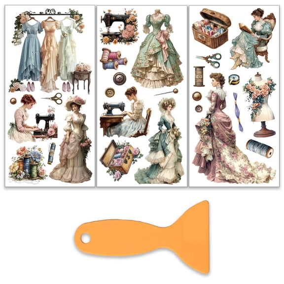 3Pcs/Set Vintage Theme Rub on Transfers