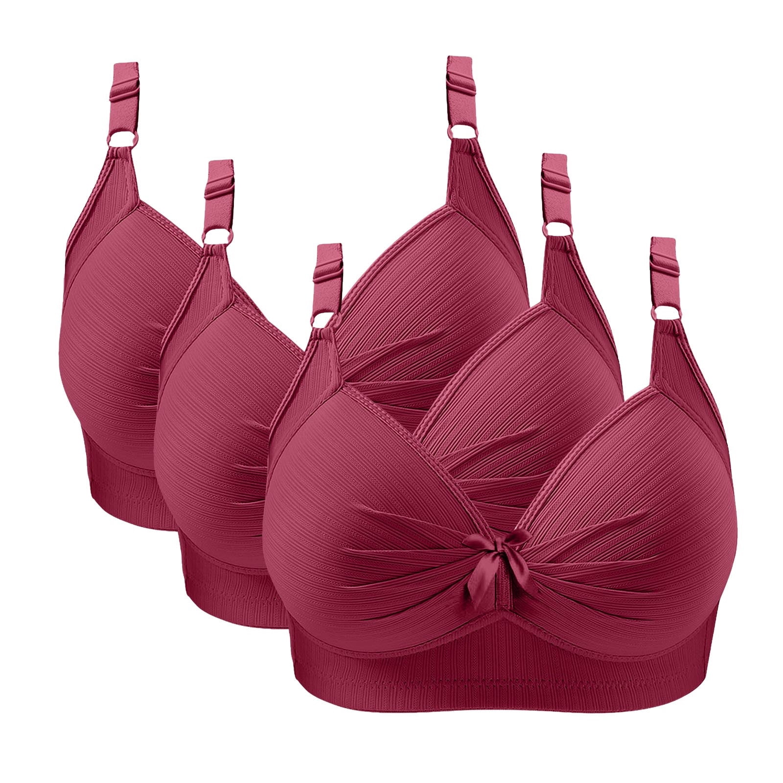 Yijfswar 3Pcs Set Wireless Bras for Women V Neck No Underwire Tshirt ...