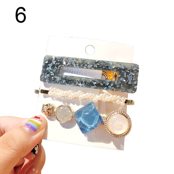3Pcs/Set Women Girls Hair Clip, Fashion Vintage Elegant Faux Pearl Inlaid Acrylic Hair Barrette Hair Pin Hair Styling Hair Clamps Accessories for Casual
