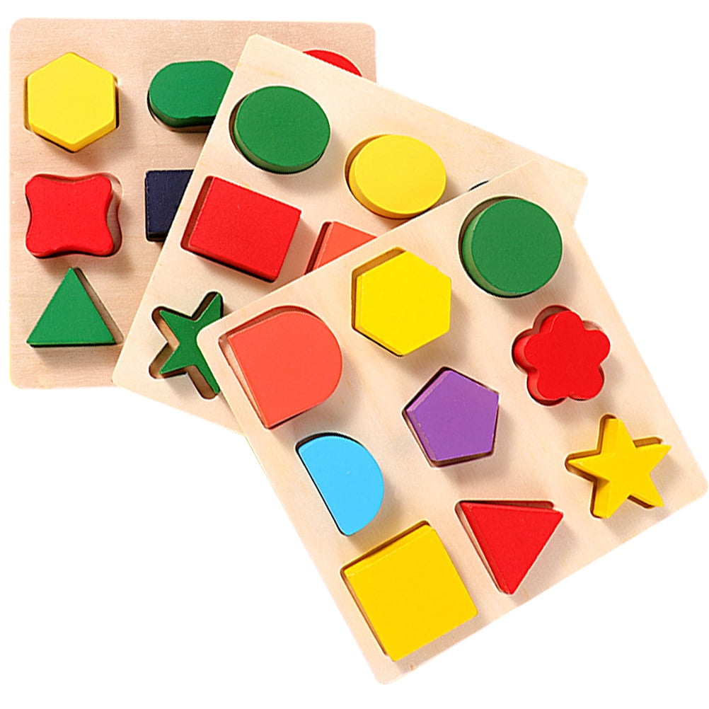 3Pcs Shape Block Recognition Shape Sorter Educational Shape Toy